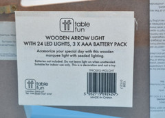 Wedding Directional Sign Wall Arrow w/ LED Lights / Pack of 3 / 14.5″L x 5.5″H