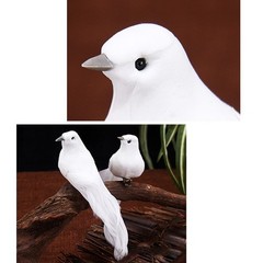 Artificial Doves Bird Garden Home Indoors 2pcs Clip Feather Home Lover