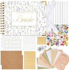 Wildflower Wedding Guest Book Set – 8.5×7 Inch Scrapbook for Cherished Memories