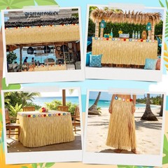 Gold Natural Hawaiian Grass Table Skirt Luau Party Decoration