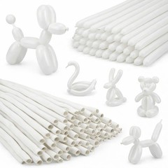 Nobledecor 260 Balloons 100Pcs White Long 12.6 inches, 100pcs
