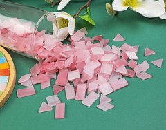 Lanyani 200 Pieces Glass Mosaic Tiles for Crafts,4 Shapes Mixed Colorful Tiff…