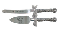 Personalized Engraved Wedding Cake Knife Server Set, Wedding Table Decor