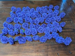Lings Moments Foam Flowers Lot Of 72 Medium Purple Wire Stems Special Occasion