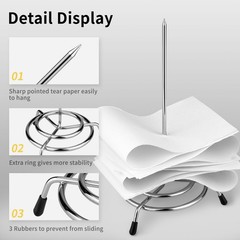 Ticket Stabber for Restaurant, 3PCS Receipt Holder Silver