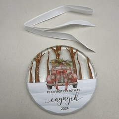 Engagement Ornament 2024 – Engaged Ornament – Crystal Glass 3inch 2 pack *READ..