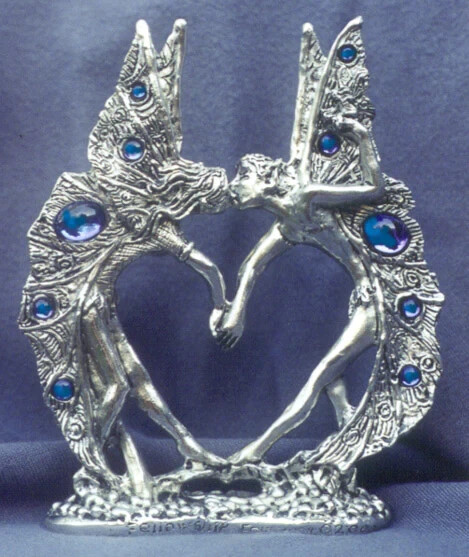Fairy Heart Pewter Cake Topper Wedding Cake