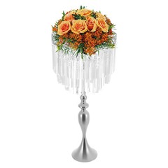 Elegant Acrylic Flower Stand with Crystal Pendants for Weddings & Events