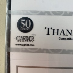 New Gartner Studios White Thank You Cards, Embossed 50 Count Wedding