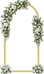 7.2FT Metal Wedding Arch Backdrop Stand for Wedding Ceremony Birthday Party Gold