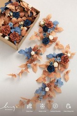 Fall 10pcs Wedding Chair Decorations Aisle Floral Swag Artificial Pew Flowers