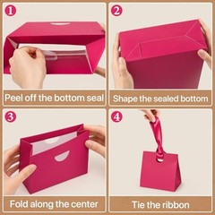 Small Gift Bags with Ribbon Handles Multicolor Small Size / 10 Pack 10 Colors