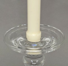 Candle Holders Clear Glass for Taper or 3″D Pillar Candle 4.5″Dx6.75″ High Set/2