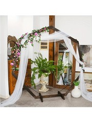 7.2FT Wooden Wedding Arch Geometric Arbor Backdrop Rustic Boho Party Decor