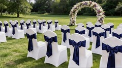 50 Pack Satin Chair Sashes Bows – Universal Polyester Ribbons for Weddings, Part