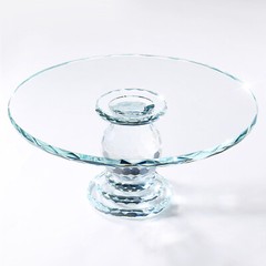 Crystal Glass Cake Stand Fruit Plate Clear Display Desserts Holder Wedding Party