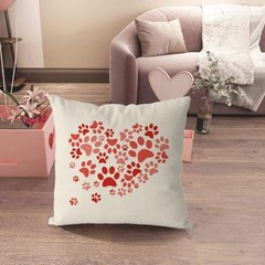 Valentines Day Pillow Covers 18×18 Inch Love Hearts Paws Farmhouse Sofa Throw
