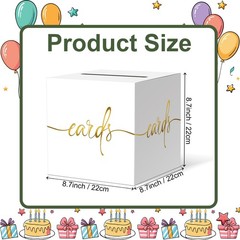 2 PCS 8.7″ White Card Box Gold Foil Design Wedding Party Raffle Money Envelope
