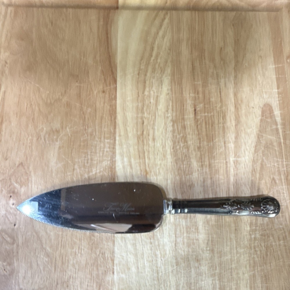 Franklin Mint Stainless Steel Cake Server Floral Handle Sheffield England