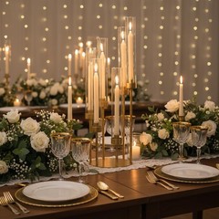 6-Arm Gold Candelabra, 23.96″ Tall Candelabra Centerpieces for Tables with Gl…