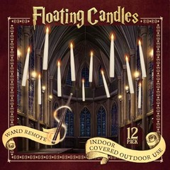 Halloween Decorations – Floating Candles with Pillar Candles with Wand Remote
