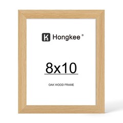 8×10 Oak Wood Picture Frame, Display 8 x 10 Photo with Tempered Glass Cover, …