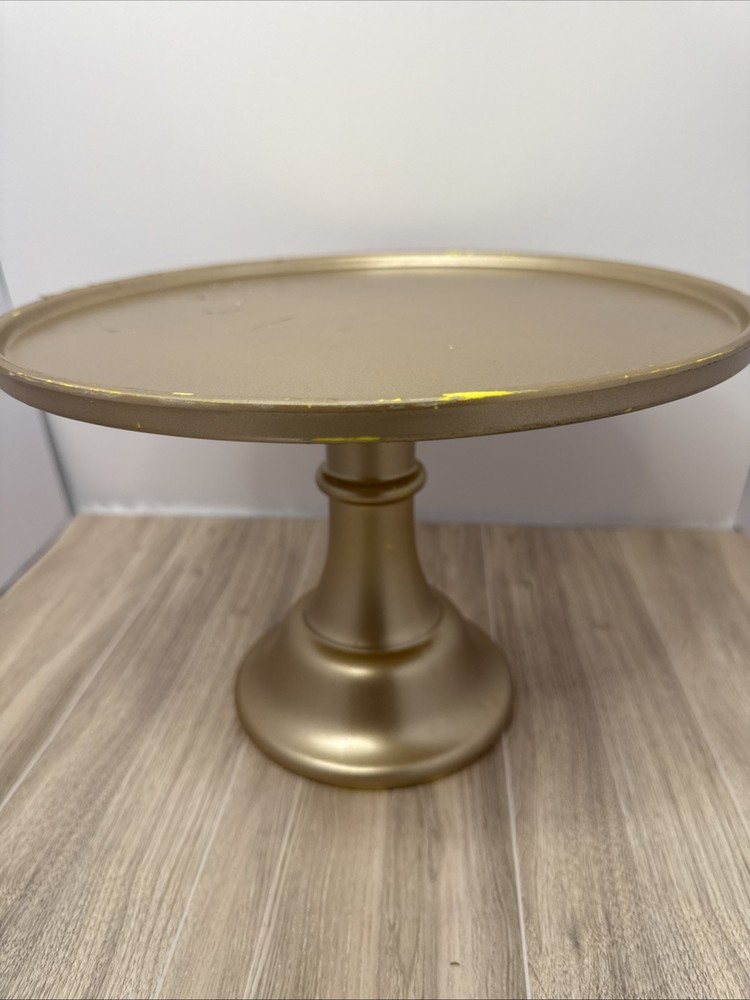 Gold Metal Cake Stand 11” Pedestal Dessert Display Wedding Decor