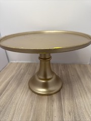Gold Metal Cake Stand 11” Pedestal Dessert Display Wedding Decor