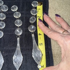 HUGE LOT ACRYLIC HANGING CRYSTALS ORNAMENTS WITH TEARDOP PRISMS & HOOKS