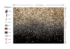 7x5FT Black and Gold Backdrop Gold Backdrop Glitter Backdrop Gold 7x5ft black