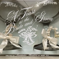 Vintage Wedding Bride Groom Toast Goblets Set Box Treasure Masters 1973 USA Made