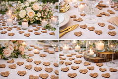 Wooden Heart Confetti ~ Happily Ever after ~ Wood Hearts, Wood Confetti Engraved