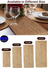 MDS Pack of 1 Handwoven Rectangle Jute Braided Table Runner 13 x 36 Inch, 100…