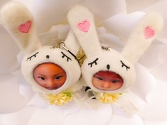 Personalized 3D Faces on Stuffed Toys – Wedding Rabbit Couple