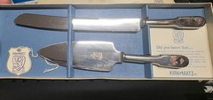 Kirk & Matz Wedding Cake Knife & Server Set, 2pc Glossy Stainless Steel