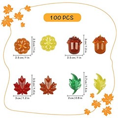 100PCS Acrylic Leaves Mini Pumpkins Acorns Maple Leaves Acrylic Fall