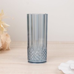 6 DUSTY BLUE 14 oz Crystal Plastic DRINKING GLASSES Party Events Disposable