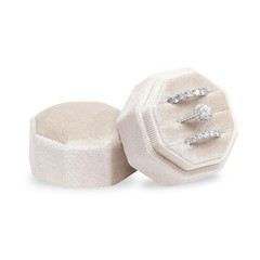 Velvet 3 Slots Jewelry Ring Box Engagement Box Keepsake Box Bridal Photo