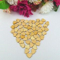 Scatter Decorations Mini Wooden Hearts 2cm 60pcs Wedding Valentines Day Craft SET47