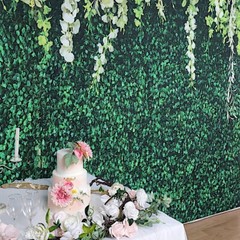 8 ft Green Printed Vinyl PHOTO BACKDROP Greenery Vines Party Event Decorations