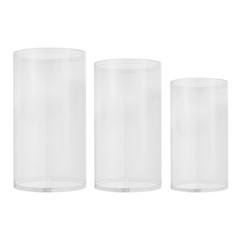 3Pcs Clear Round Cylinder Pedestal Stand for Wedding Party Display Stand Decor