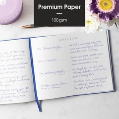 Useful Co. Classic Black Guest Book, Book Alternative for Party, Blue