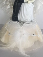 Western Wedding Cake Top, Ivory with Gold Cowboy Boot Charm, Pearl Heart, Cowboy