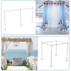 Adjustable Giant Double Drape Pipe Wedding Arch Backdrop Stand Iron Frame Booth