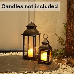 NEEDOMO Lanterns Decorative Outdoor&Indoor, Set 17"&11", Bronze