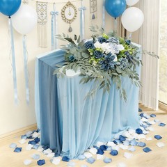 Tabletop Decor Set Artificial Flower With Tablecloth & Table Runner Home Wedding