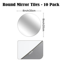 10 Pack Round Mirrors for Centerpieces, 8 inch Circle 8inch/20cm, Silver