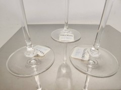 VERA WANG GROSGRAIN WEDGEWOOD CRYSTAL WINE GLASSES SET 3