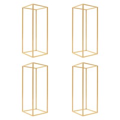 Gold Metal Flower Stand Rectangular Rack For Wedding Table Centerpieces Decor