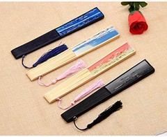 2 Pieces Handheld Fans,Silk Folding Foldable 2 PCS, Chinese Color Flower2